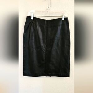 Vintage black leather skirt, size 12